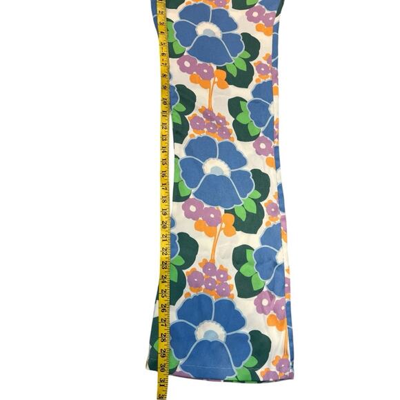 ZARA Pants S Floral Straight Leg Pajama Style Groove Retro Bohemiam Hippie NWOT - Picture 15 of 15